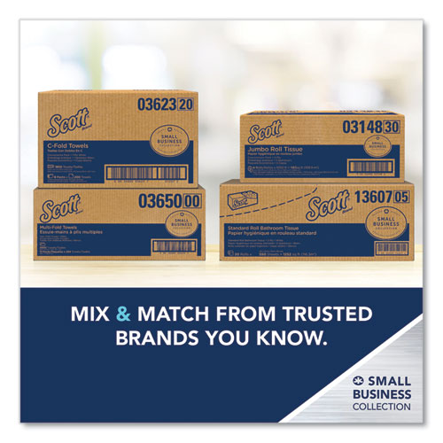 Image of Scott® Essential C-Fold Towels for Business, Convenience Pack, 1-Ply, 10.13 x 13.15, White, 200/Pack, 9 Packs/Carton