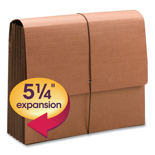 Image of Smead TUFF Expanding Wallets, 5.25" Expansion, 1 Section, Elastic Cord Closure, Letter Size, Redrope