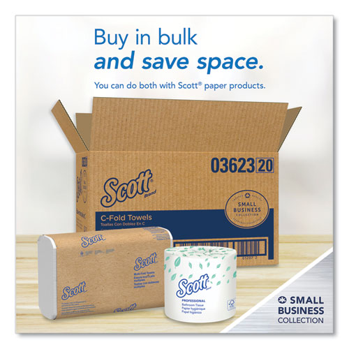 Image of Scott® Essential C-Fold Towels for Business, Convenience Pack, 1-Ply, 10.13 x 13.15, White, 200/Pack, 9 Packs/Carton
