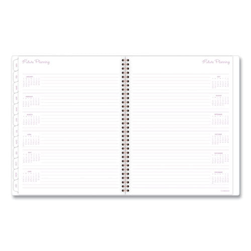 Image of Cambridge® Mina Weekly/Monthly Planner, Floral Artwork, 11 x 8.5, White/Violet/Peach Cover, 12-Month (Jan to Dec): 2025