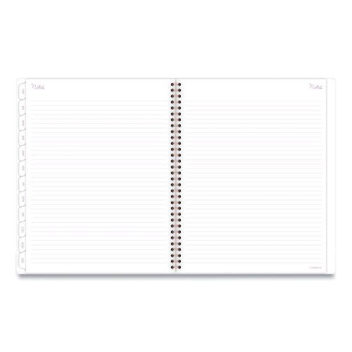 Image of Cambridge® Mina Weekly/Monthly Planner, Floral Artwork, 11 x 8.5, White/Violet/Peach Cover, 12-Month (Jan to Dec): 2025