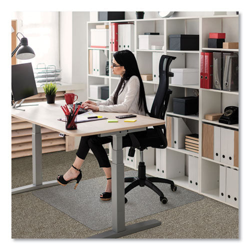 Image of Floortex® Cleartex Ultimat Polycarbonate Chair Mat for High Pile Carpets, 60" w x 48" l, Clear