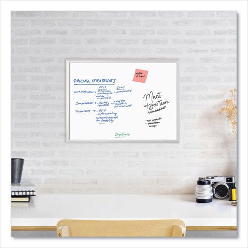 Image of U Brands Melamine Dry Erase Board, 24" x 18" (Actual Size: 23" x 17"), White Surface, Satin Aluminum Frame