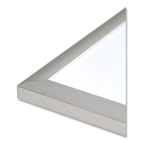 Image of U Brands Melamine Dry Erase Board, 24" x 18" (Actual Size: 23" x 17"), White Surface, Satin Aluminum Frame