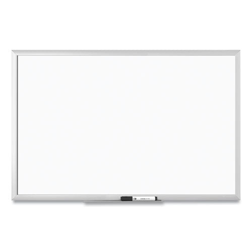 Image of U Brands Melamine Dry Erase Board, 36" x 24" (Actual Size: 35" x 23"), White Surface, Satin Aluminum Frame