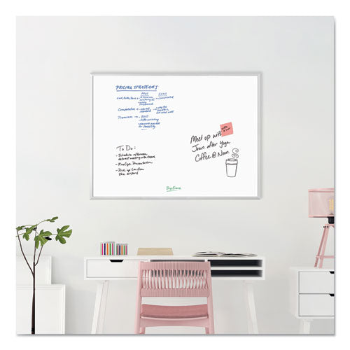 Image of U Brands Melamine Dry Erase Board, 48" x 36" (Actual Size: 47" x 35"), White Surface, Satin Aluminum Frame