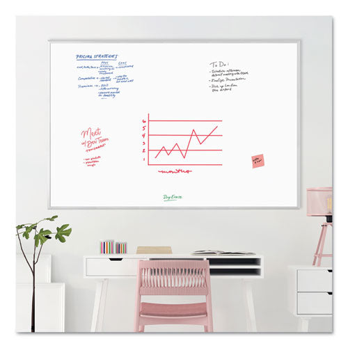 Image of U Brands Melamine Dry Erase Board, 72" x 48" (Actual Size: 70" x 47"), White Surface, Satin Aluminum Frame