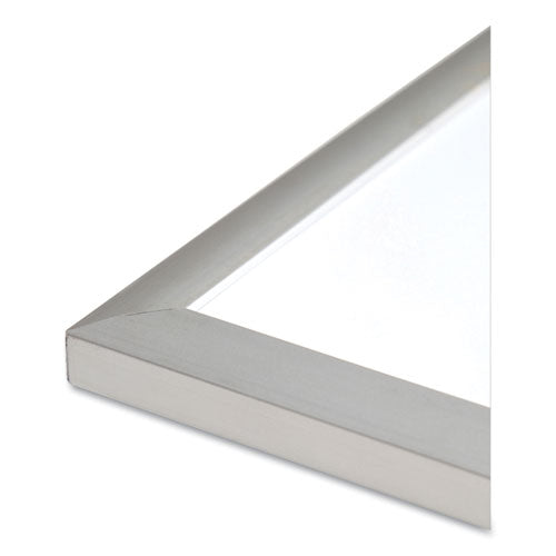 Image of U Brands Magnetic Dry Erase Board with Aluminum Frame, 24" x 18" (Actual Size: 23" x 17"), White Surface, Satin Aluminum Frame