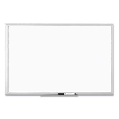 Image of U Brands Magnetic Dry Erase Board with Aluminum Frame, 36" x 24" (Actual Size: 35" x 23"), White Surface, Satin Aluminum Frame