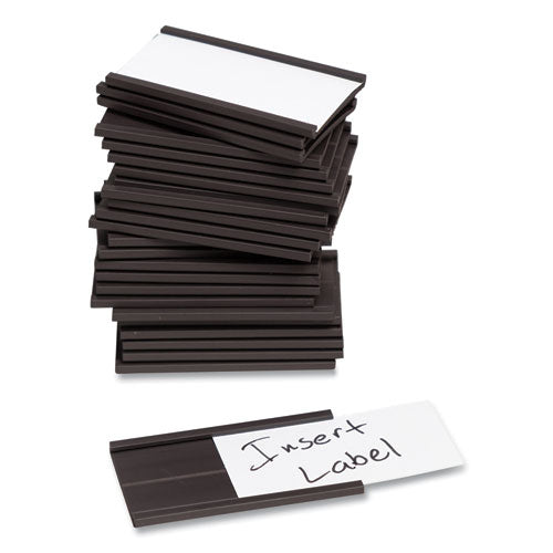 Image of U Brands Magnetic Card Holders, 2 X 1, Black, 25/pack