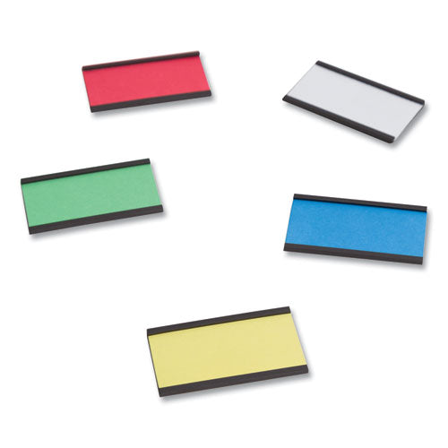 Image of U Brands Magnetic Card Holders, 2 X 1, Black, 25/pack