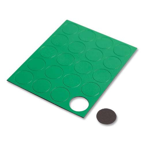 Image of U Brands Heavy-Duty Board Magnets, Circles, 0.75" Diameter, Green, 20/Pack