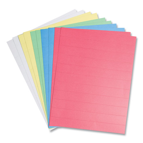 Image of U Brands Data Card Replacement Sheet, 8.5 x 11 Sheets, Perforated at 1", Assorted, 10/Pack