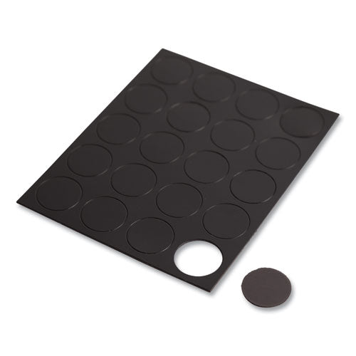 Image of U Brands Heavy-Duty Board Magnets, Circles, 0.75" Diameter, Black, 20/Pack