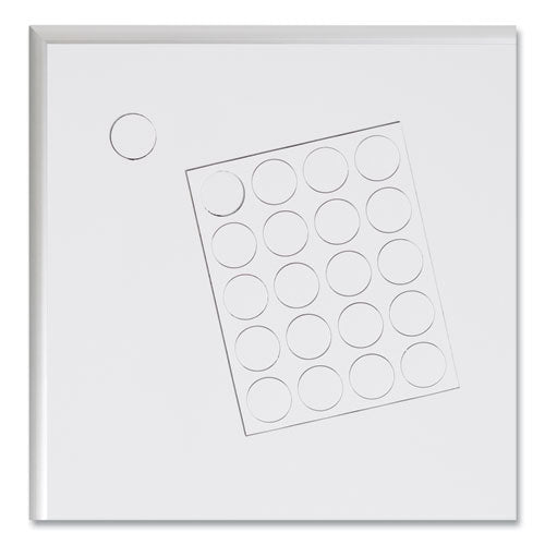 Image of U Brands Heavy-Duty Board Magnets, Circles, 0.75" Diameter, White, 20/Pack