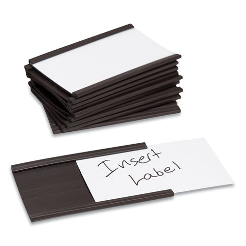 Image of U Brands Magnetic Card Holders, 3 X 1.75, Black, 10/pack