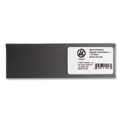 Image of U Brands Magnetic Card Holders, 3 X 1.75, Black, 10/pack