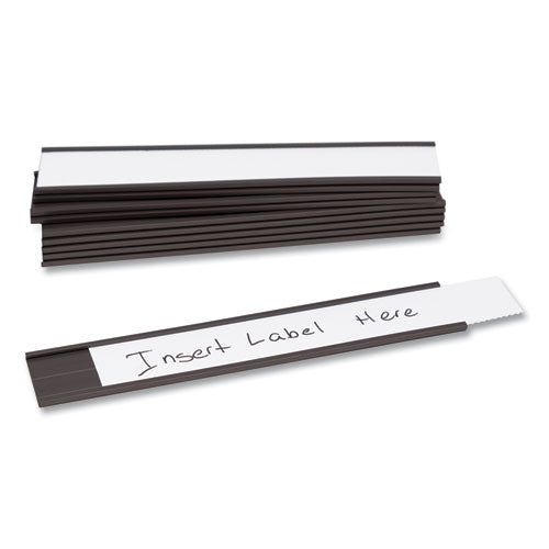 Image of U Brands Magnetic Card Holders, 6 X 1, Black, 10/pack