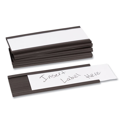 Image of U Brands Magnetic Card Holders, 6 X 2, Black, 10/pack