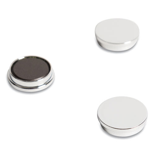 Image of U Brands Board Magnets, Circles, 1.25" Diameter, Silver, 10/Pack