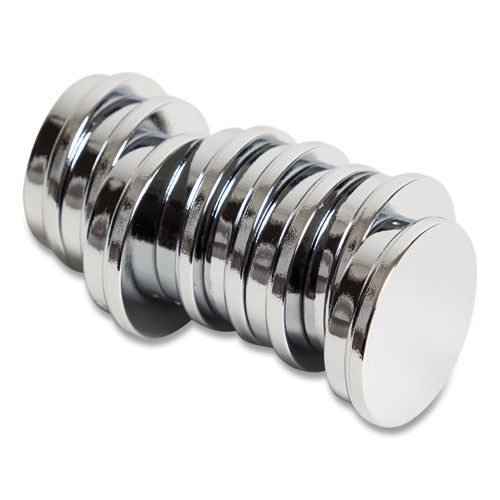 Image of U Brands Board Magnets, Circles, 1.25" Diameter, Silver, 10/Pack