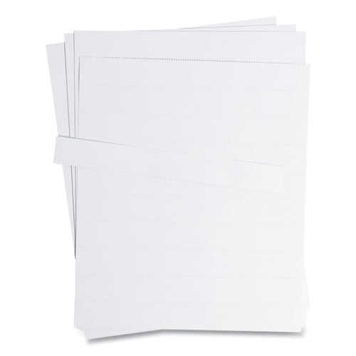 Image of U Brands Data Card Replacement Sheet, 8.5 x 11 Sheets, Perforated at 1", White, 10/Pack