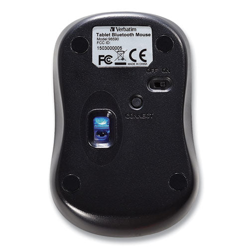 Image of Verbatim® Bluetooth Wireless Tablet Multi-Trac Blue Led Mouse, 2.4 Ghz Frequency/30 Ft Wireless Range, Left/right Hand Use, Graphite