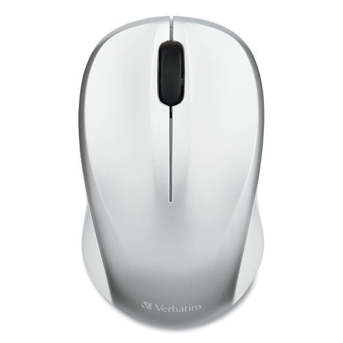 Image of Verbatim® Silent Wireless Blue Led Mouse, 2.4 Ghz Frequency/32.8 Ft Wireless Range, Left/right Hand Use, Silver