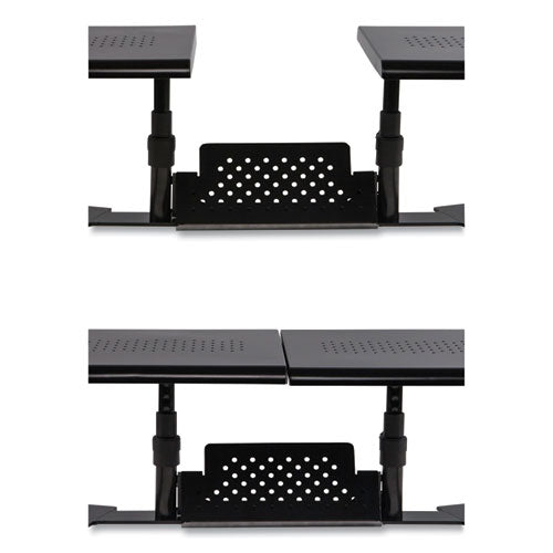 Image of Allsop® Metal Art Ergotwin Dual Monitor Stand, 25.6 To 33.1 X 12.6 X 6.2 To 8.6, Black, Supports 20 Lb/shelf