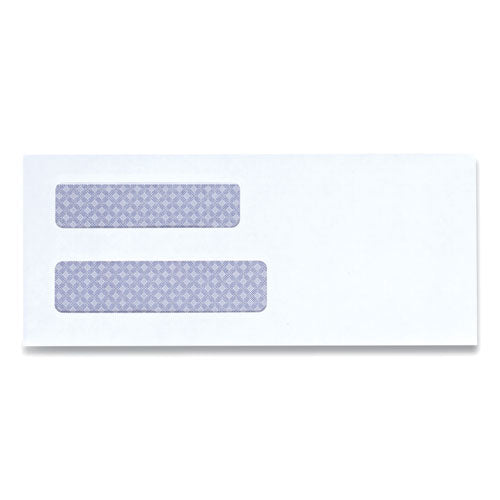 Image of Universal® Double Window Business Envelope, #8 5/8, Square Flap, Self-Adhesive Closure, 3.63 x 8.63, White, 500/Box