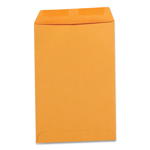 Image of Universal® Self-Stick Open End Catalog Envelope, #1, Square Flap, Self-Adhesive Closure, 6 x 9, Brown Kraft, 100/Box