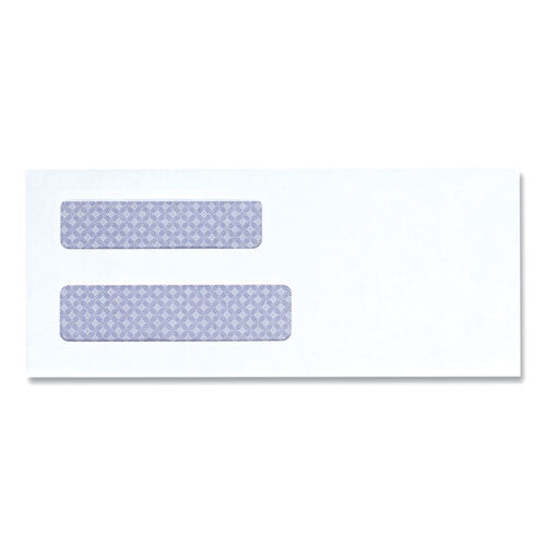 Image of Universal® Double Window Business Envelope, #8 5/8, Square Flap, Gummed Closure, 3.63 x 8.88, White, 500/Box