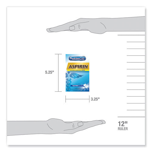 Image of PhysiciansCare® Aspirin Medication, Two-Pack, 50 Packs/box