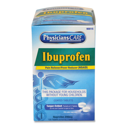 Image of PhysiciansCare® Ibuprofen Medication, Two-Pack, 50 Packs/Box