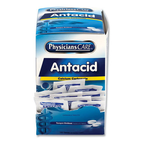 Image of PhysiciansCare® Antacid Calcium Carbonate Medication, Two-Pack, 50 Packs/box