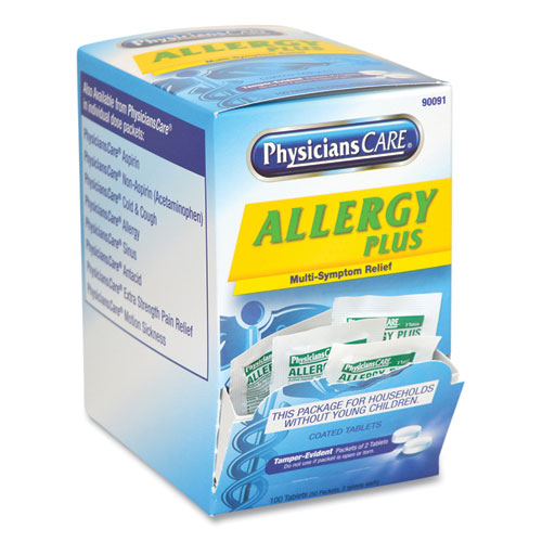 Image of PhysiciansCare® Allergy Antihistamine Medication, Two-Pack, 50 Packs/box