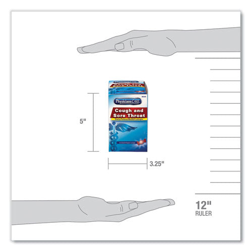 Image of PhysiciansCare® Cough and Sore Throat, Cherry Menthol Lozenges, Individually Wrapped, 50/Box
