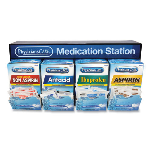 Image of PhysiciansCare® Medication Station, Aspirin, Ibuprofen, Non Aspirin Pain Reliever, Antacid