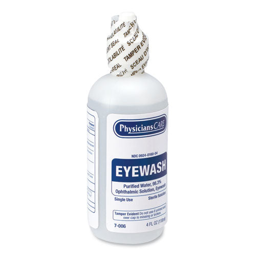 Image of PhysiciansCare® by First Aid Only® First Aid Refill Components Disposable Eye Wash, 4 Oz Bottle