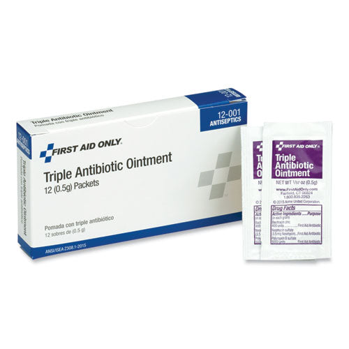Image of PhysiciansCare® by First Aid Only® First Aid Kit Refill Triple Antibiotic Ointment, Packet, 12/box