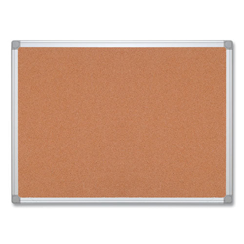 Image of MasterVision® Earth Cork Board, 72" x 48", Tan Surface, Satin Aluminum Frame