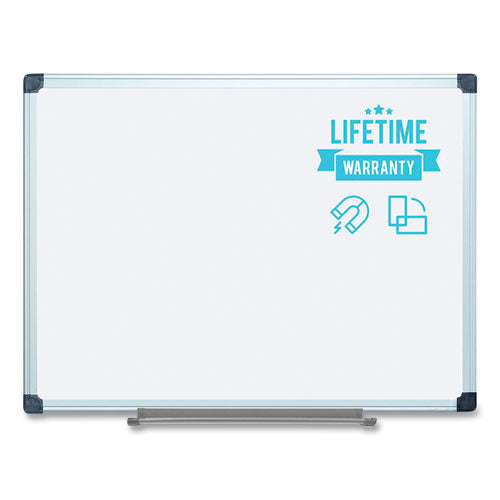 Image of MasterVision® Porcelain Value Dry Erase Board, 36" x 48", White Surface, Satin Aluminum Frame
