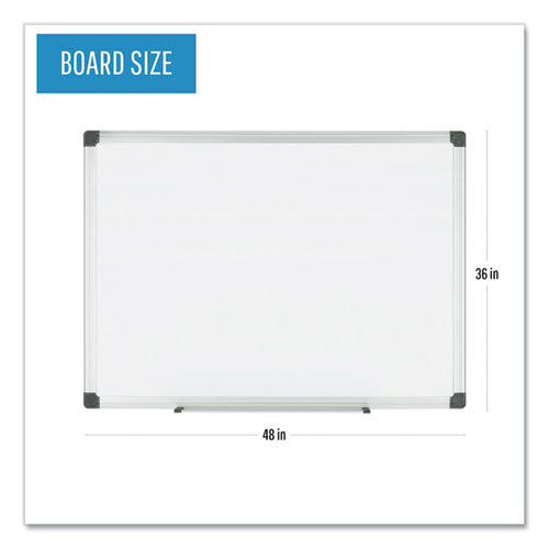 Image of MasterVision® Porcelain Value Dry Erase Board, 36" x 48", White Surface, Satin Aluminum Frame