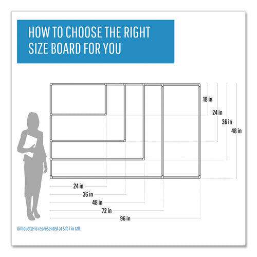 Image of MasterVision® Porcelain Value Dry Erase Board, 36" x 48", White Surface, Satin Aluminum Frame
