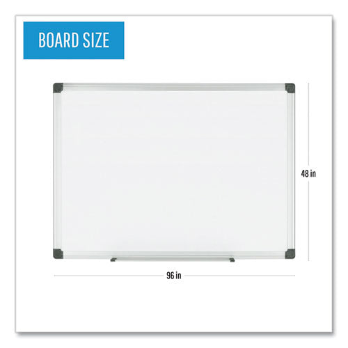 Image of MasterVision® Porcelain Value Dry Erase Board, 48" x 96", White Surface, Satin Aluminum Frame