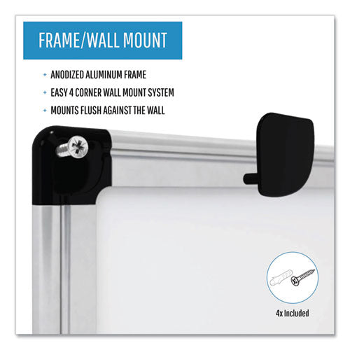 Image of MasterVision® Porcelain Value Dry Erase Board, 48" x 96", White Surface, Satin Aluminum Frame