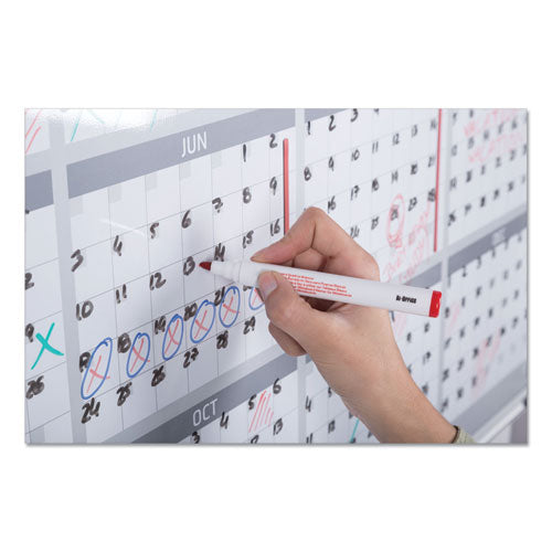 Image of MasterVision® Magnetic Dry Erase Calendar Board, 12-Month Planning/Scheduling, 36" x 24", White Surface, Satin Aluminum Frame