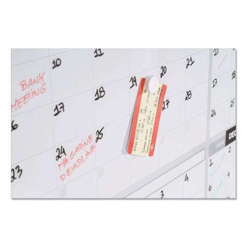 Image of MasterVision® Magnetic Dry Erase Calendar Board, 12-Month Planning/Scheduling, 36" x 24", White Surface, Satin Aluminum Frame