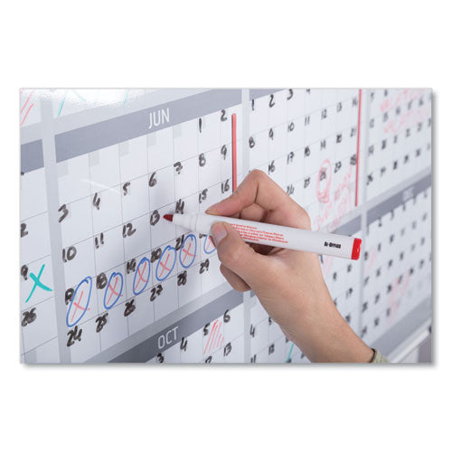 Image of MasterVision® Magnetic Dry Erase Calendar Board, 12-Month Planning/Scheduling, 48" x 36", White Surface, Satin Aluminum Frame