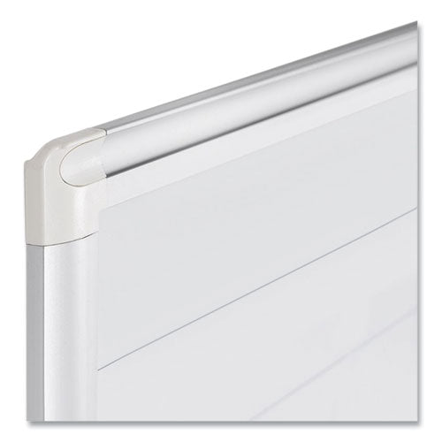 Image of MasterVision® Ruled Magnetic Steel Dry Erase Planning Board, 48" x 36", White Surface, Satin Aluminum Frame